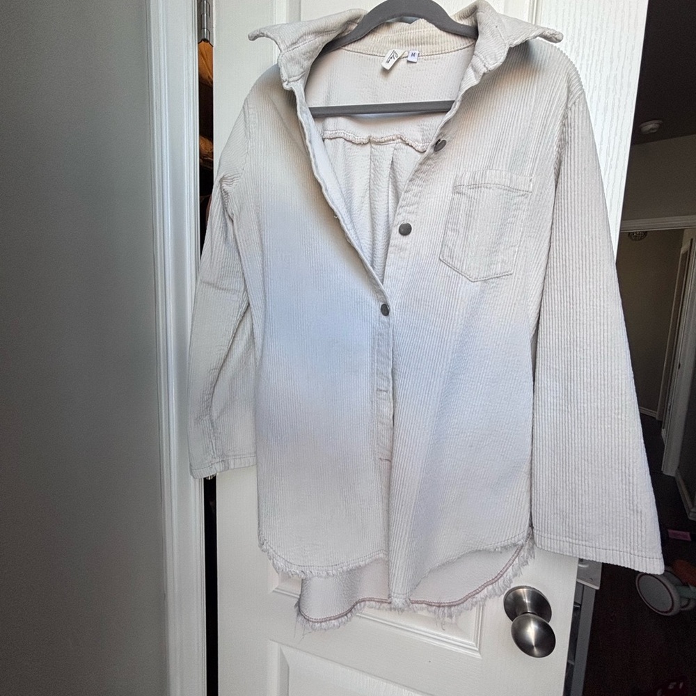 Elan Cream Ribbed Knit Top